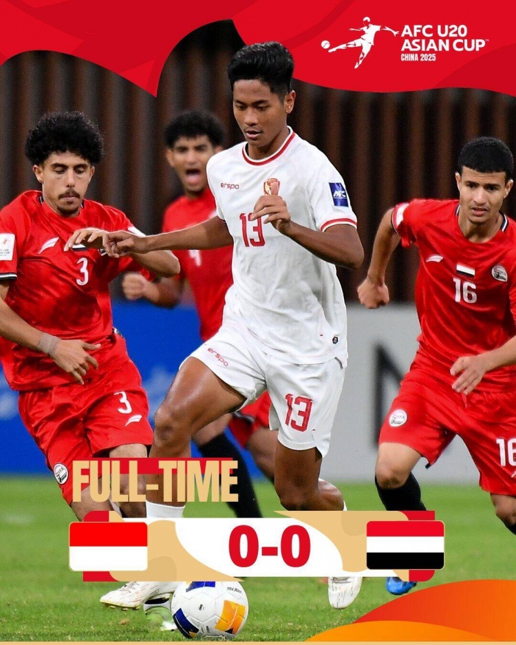 U20亞洲杯：印尼0-0戰(zhàn)平也門，兩隊(duì)分列C組第三、第四