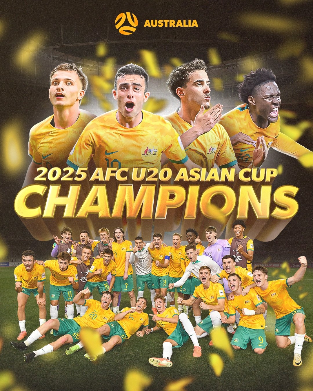 U20亞洲杯排名：澳大利亞首奪冠，澳沙韓日前4進世青賽，中國第8
