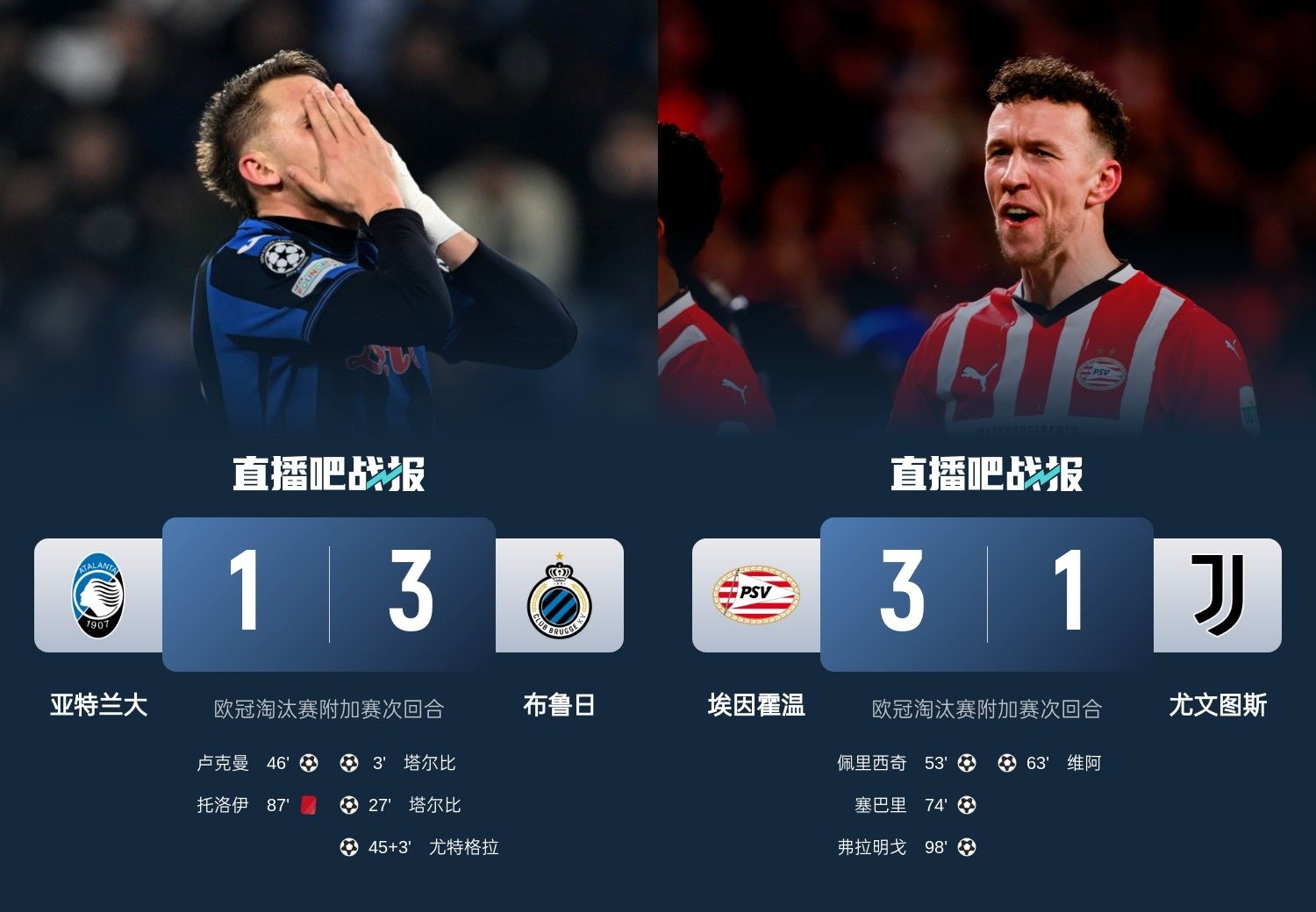 真是意甲拉垮？PSV淘汰尤文后3連敗，布魯日爆冷真藍(lán)黑后1勝難求
