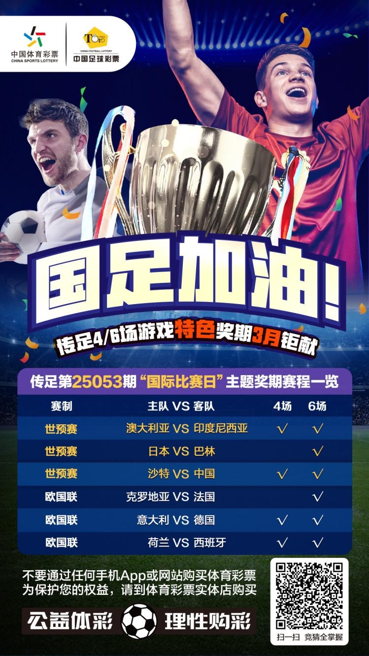 國(guó)足加油！傳足特色獎(jiǎng)期第25053期聚焦國(guó)際比賽日