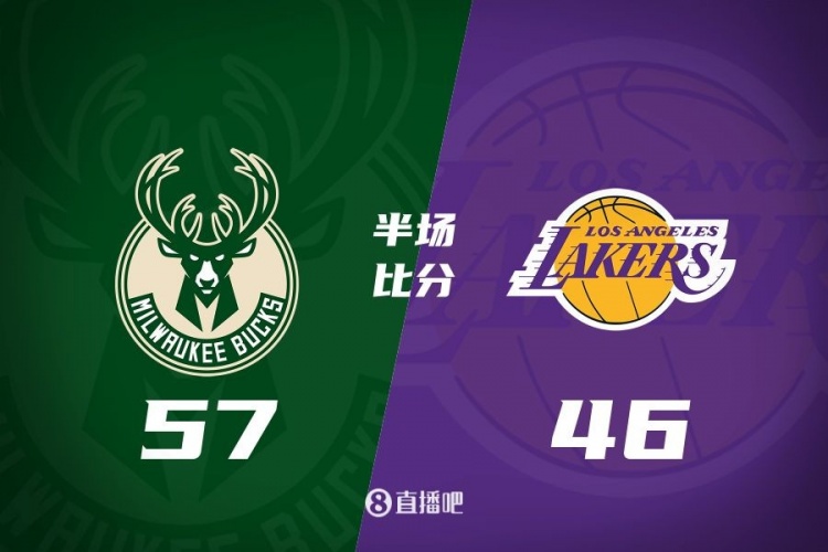 讓一套首發(fā)！布朗尼8分全隊最高 字母13+3 湖人半場落后雄鹿11分